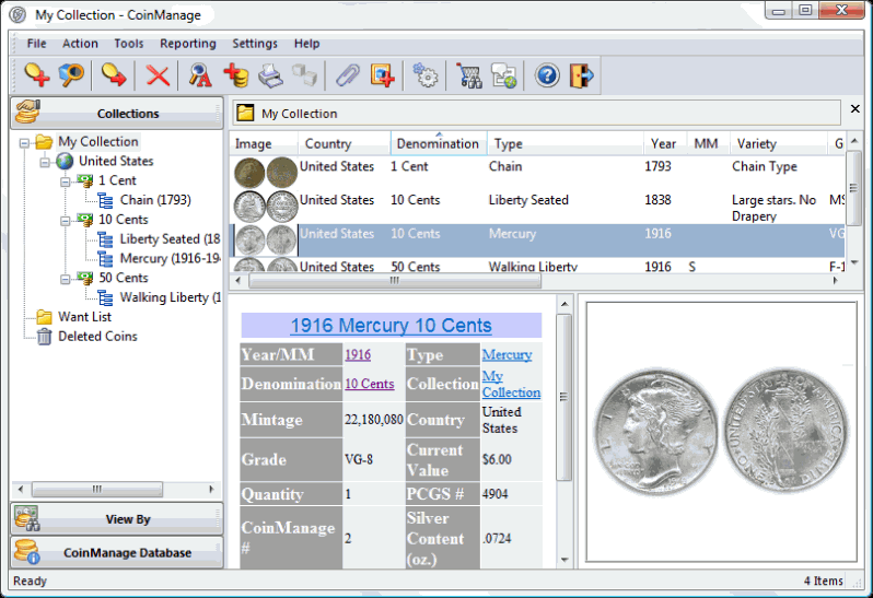 Click to view CoinManage Coin Collecting Software 2013 screenshot