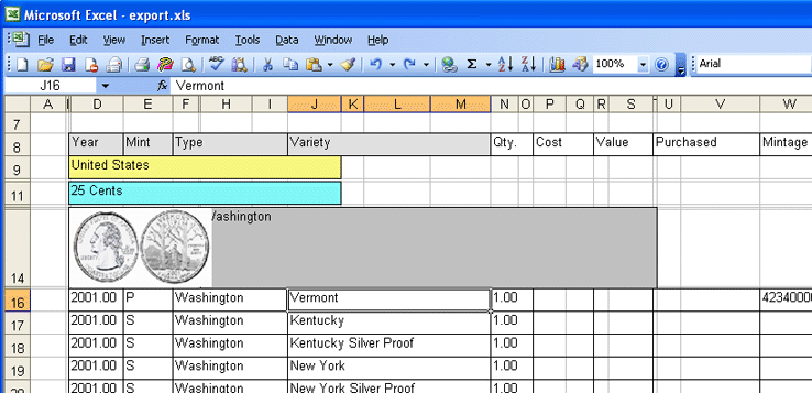 Export your coin reports to Microsoft Excel