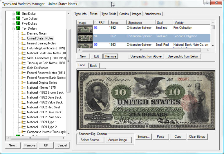 USA Paper Money Database manager