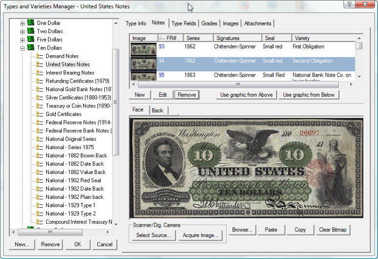 Paper Money Collection Software