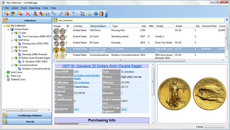 CoinManage 2017 Coin Software Main Window
