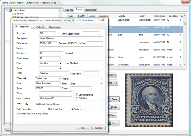 postage stamp collection database software
