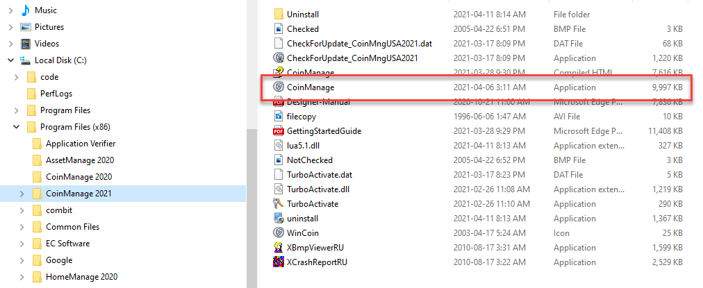 CoinManage exe file