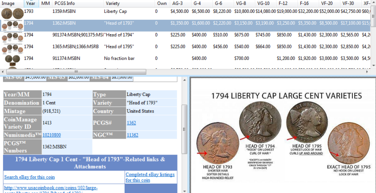 Usa Coin Variety Images in CoinManage